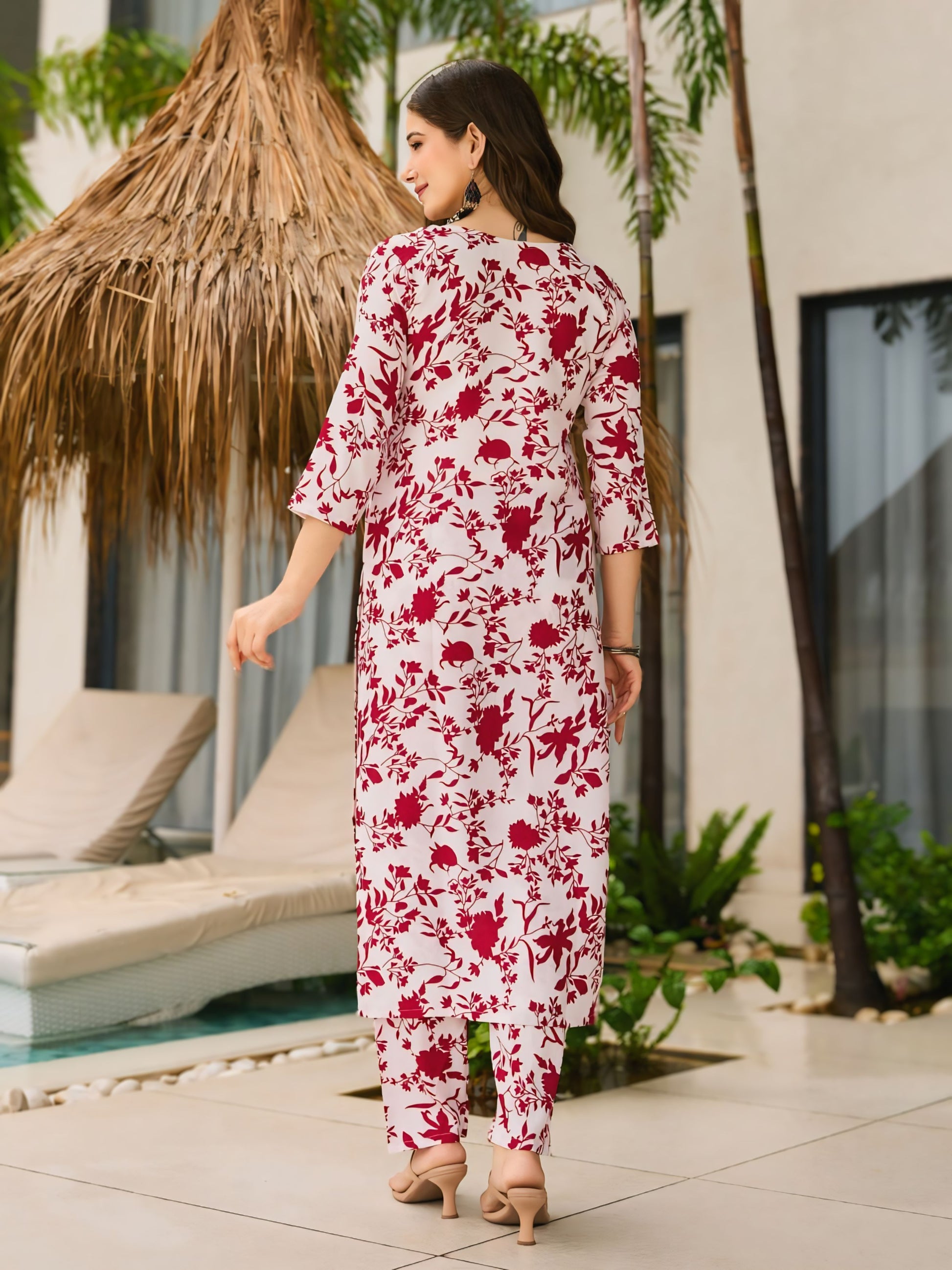 Red Printed Kurti  For Gen Z Gril