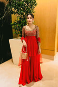 Red Zari Sharara Suit