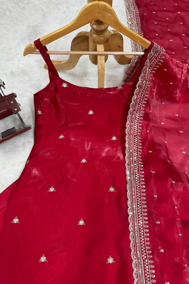 Red color festive wear