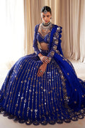 Royal Blue Crop Top Lehenga Choli With Dupatta