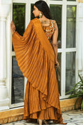 Ruffle Saree With Belt For Farewell Party