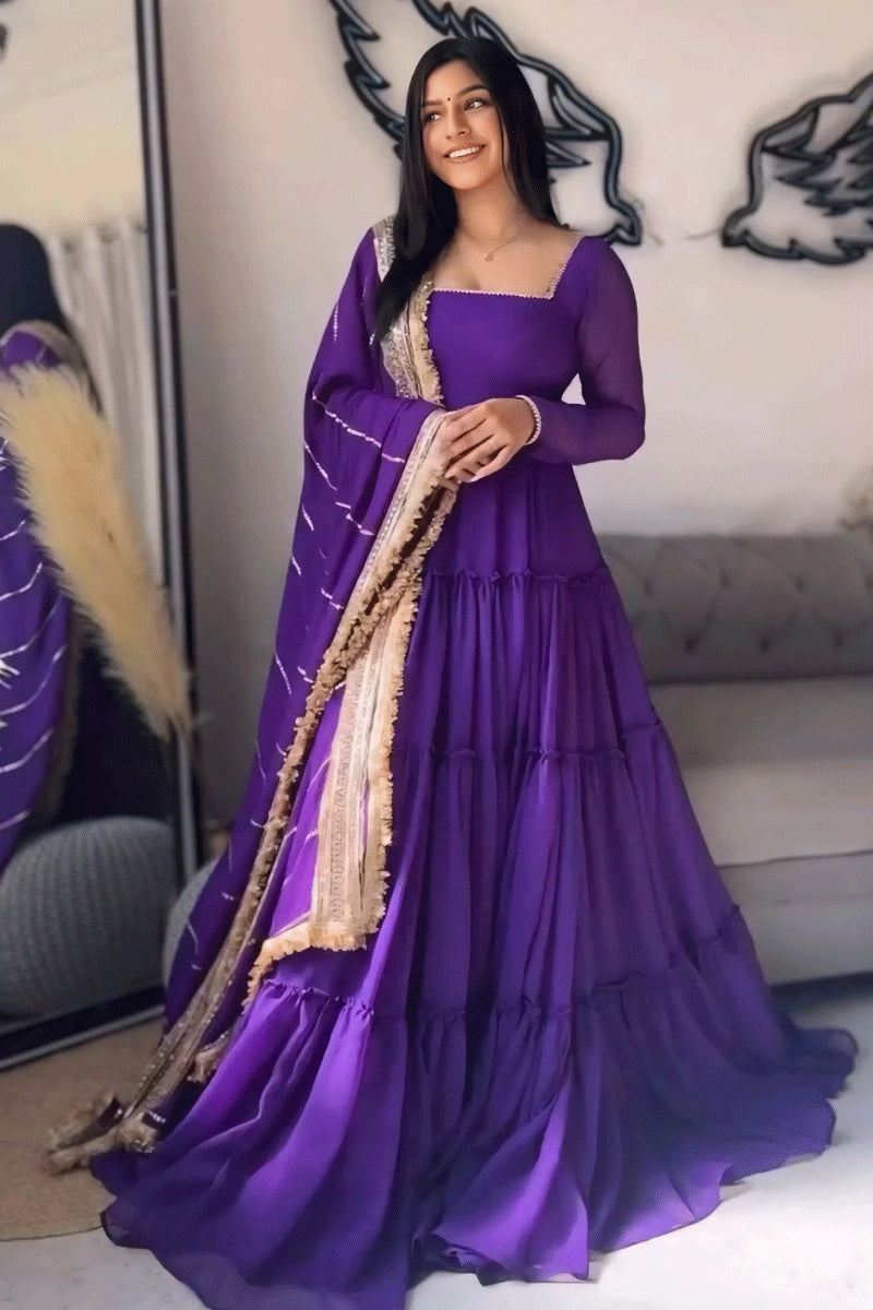 Ruffle style Anarkali gown