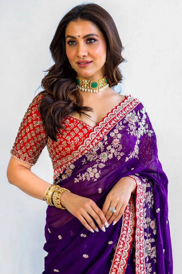 Rukmini Maitra purple saree