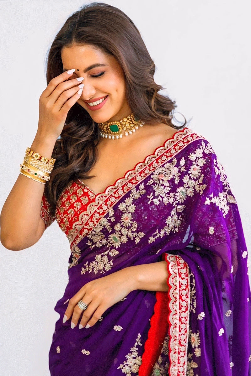 Rukmini Maitra purple saree