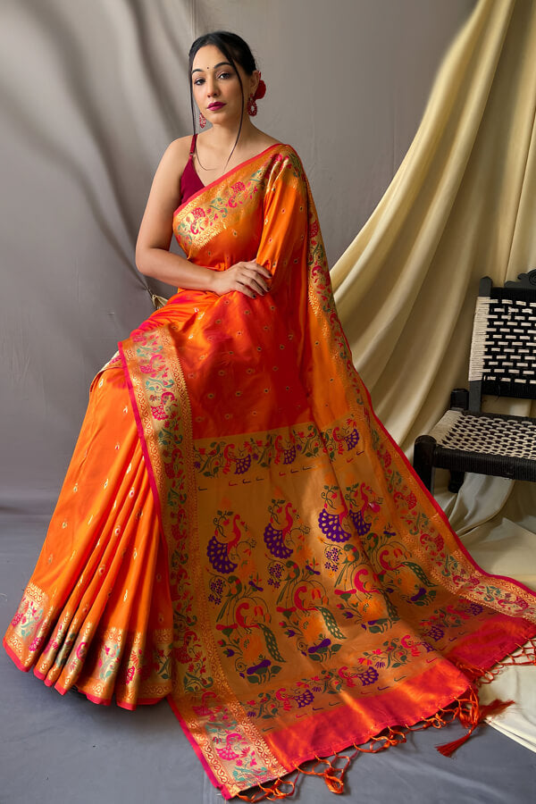 Semi Paithani Saree For Wedding Guest