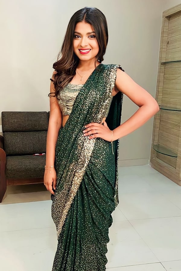 Cocktail Party Sequin Saree For Girls - Anaya Designer Studio