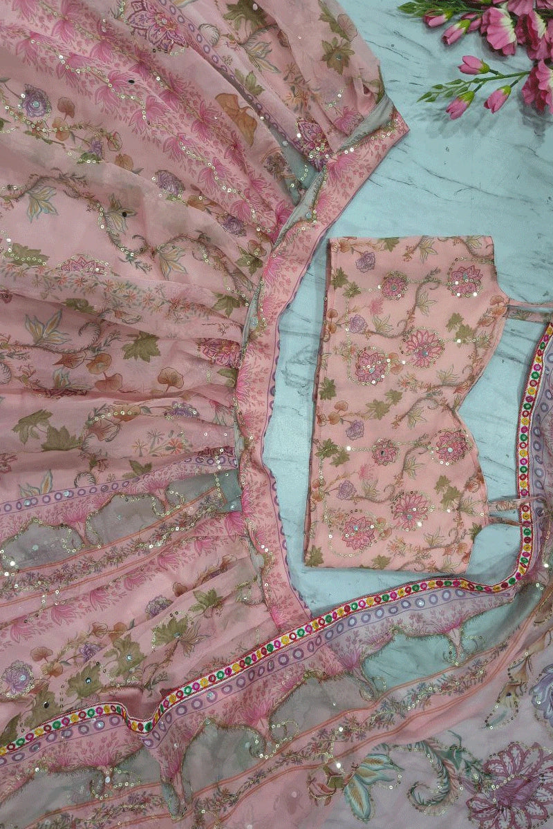 Sequins Work Lehenga For Brother eception 