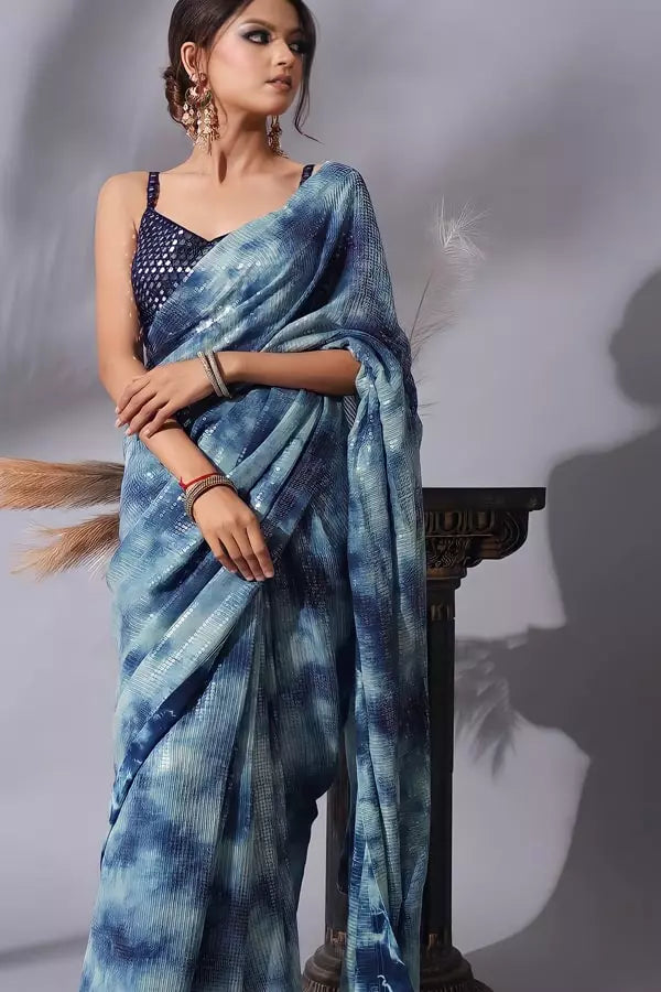 Modern Sequence Sarees Party Wear For Unmarried Girl - Anaya Designer Studio