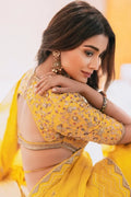 Shriya Saran Yellow Saree Sexy Look