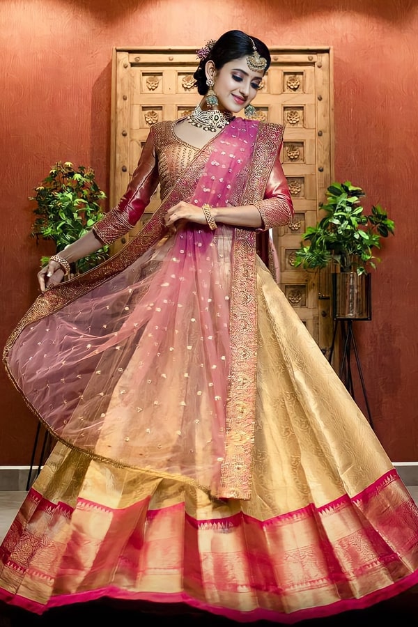 Designer Pattu Half Saree Online Shopping - Anaya Designer Studio