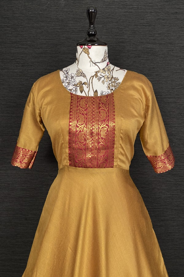 Latest Traditional Silk Gown Design For Girls - Anaya Designer Studio