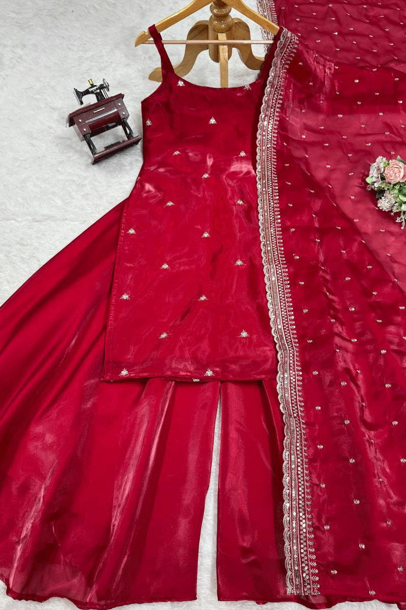 Silk Fabric plazo Suit 