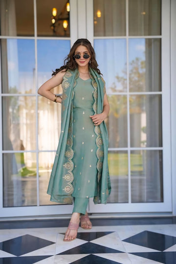 Silk embroidered kurti