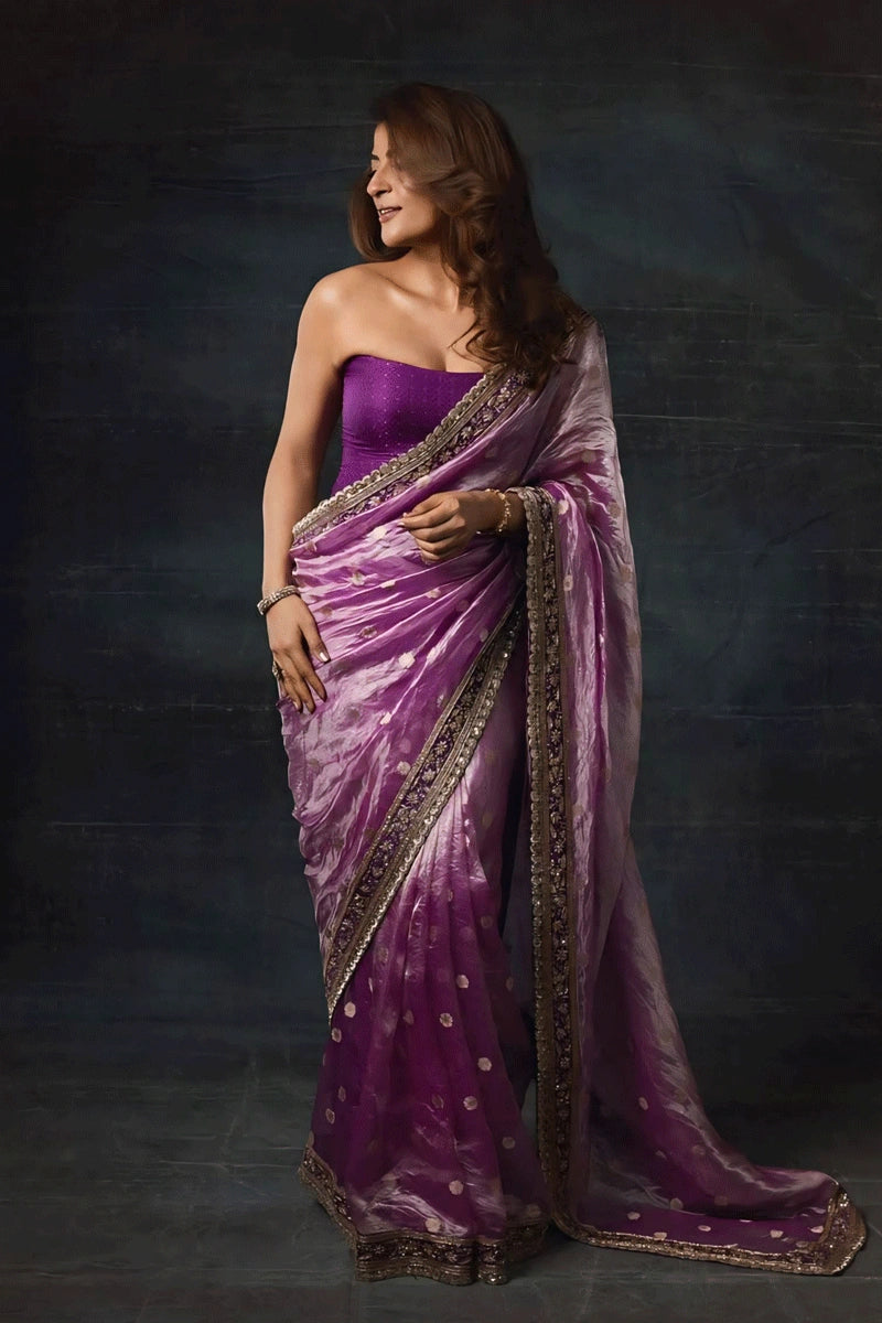 Silk reception saree