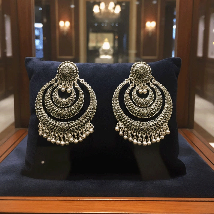 Oxidised Chandbali Earrings