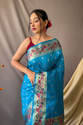 Sky Blue Paithani Saree