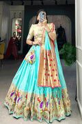 Sky Blue Color navratri chaniya choli