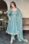 Sky Blue Anarkali Suit