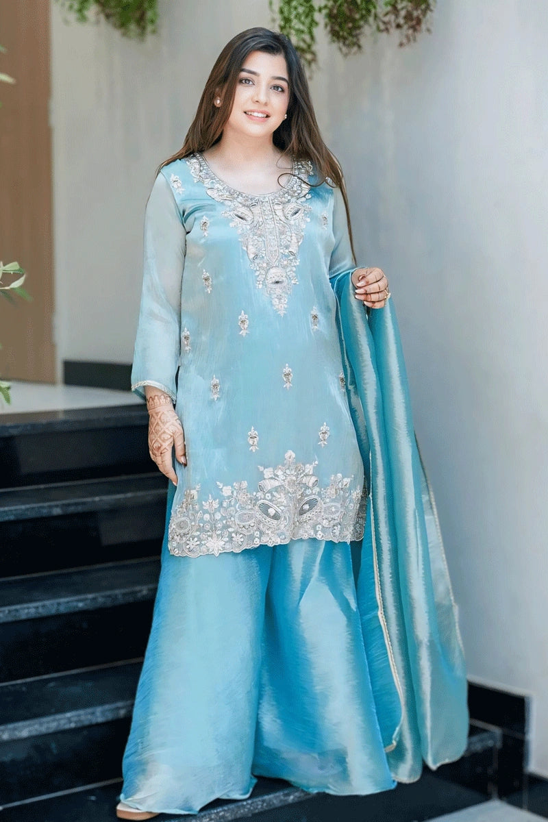 Sky Blue Sharara Suit