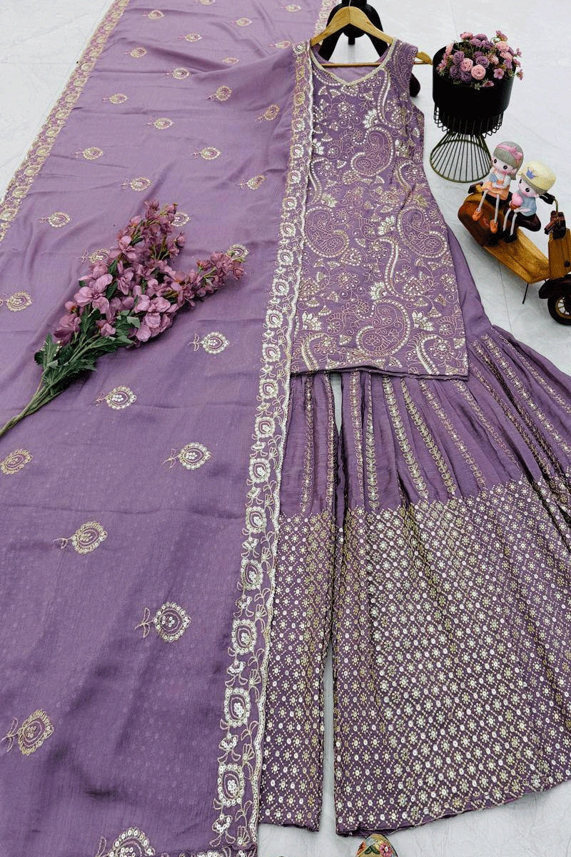 Sleeveless Sequence Sharara Dess 