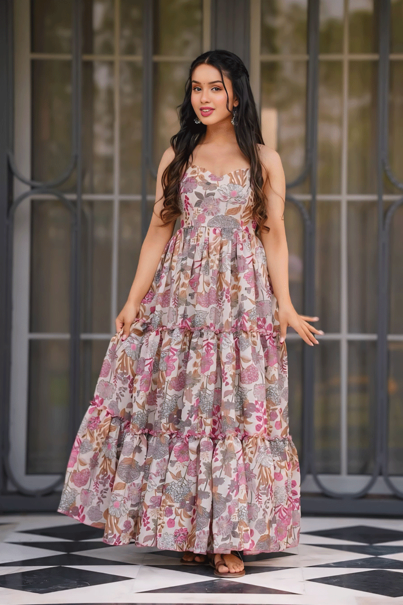 Sleeveless Western Gown 