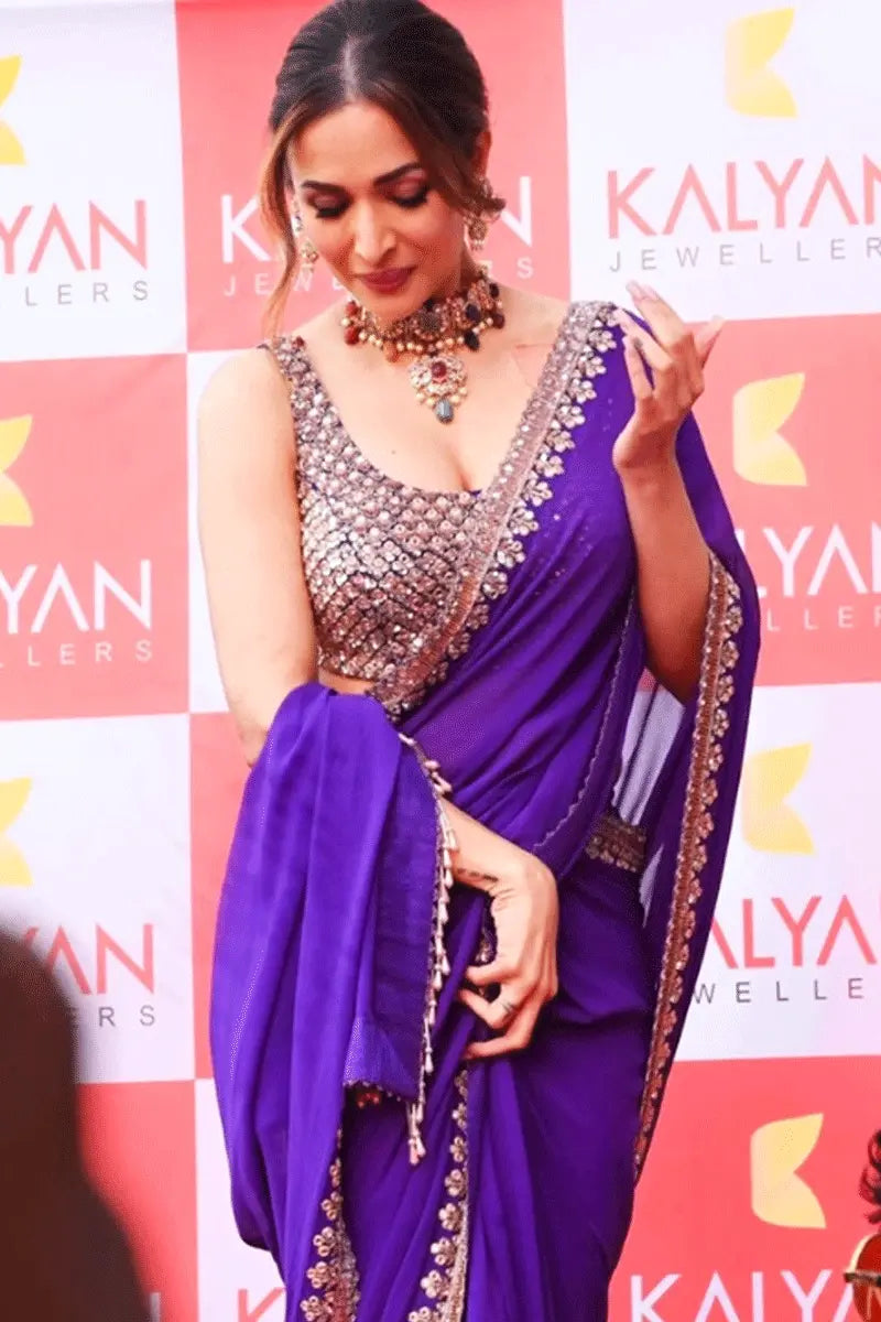 Malaika Arora In Purple Saree Buy Online