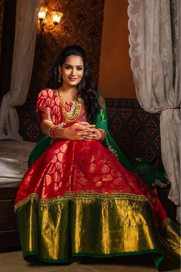 South Indian Half Saree Lehenga Look