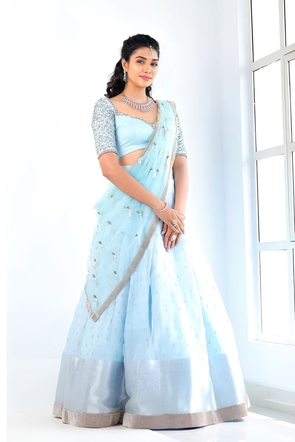 Latest Organza Half Sarees With Price 2023 - Anaya Designer Studio