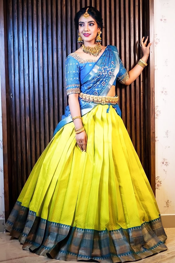 South Indian Lehenga Half Saree Design For Online Shopping