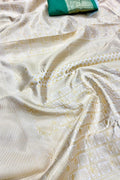 South Indian wedding saree white