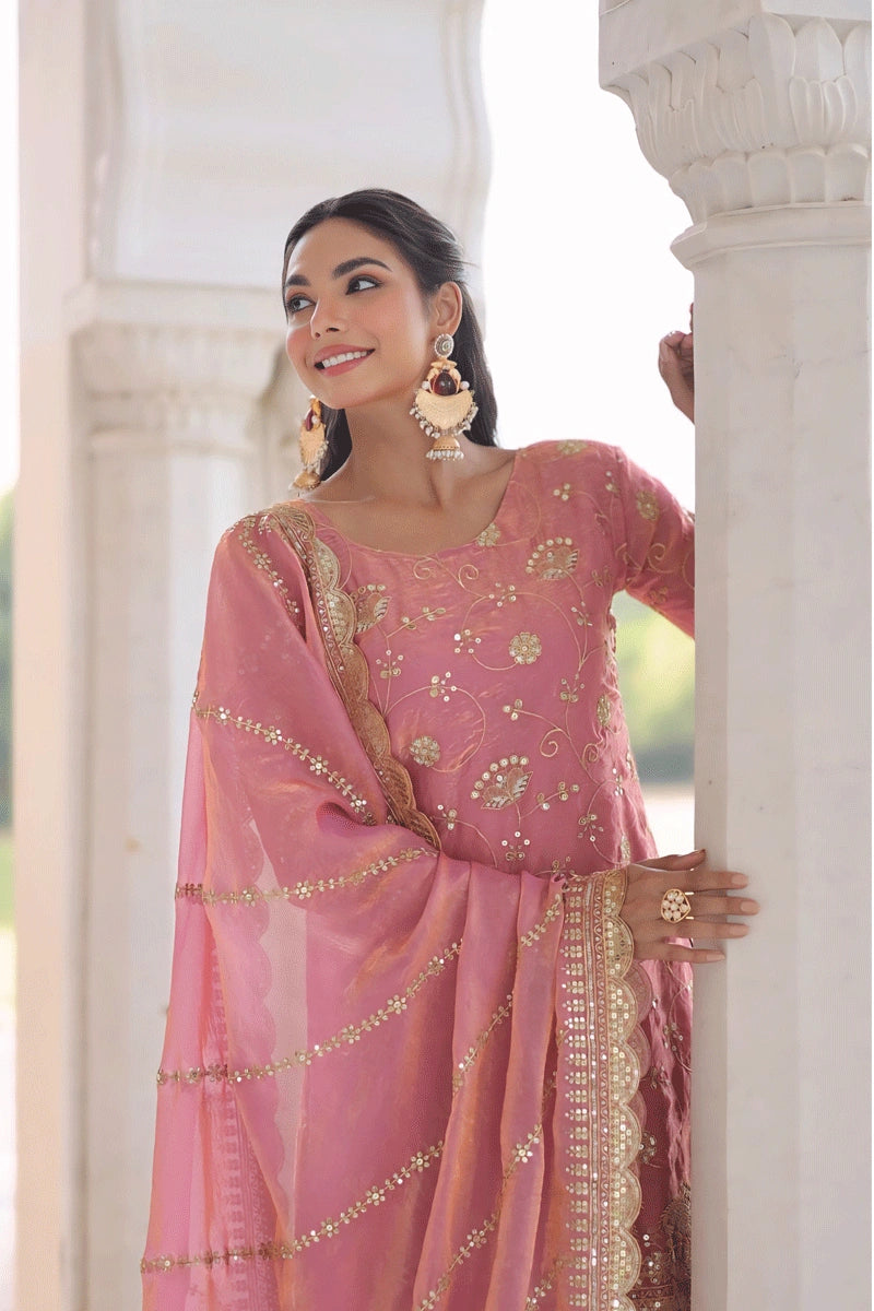 Stylish Baby Pink Sharara Suit for Girls