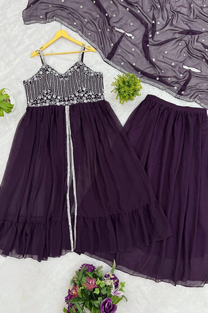 Stylish Indo-Western with Embroidery for Sangeet Night