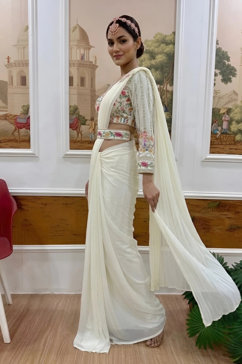 Stylish Pre-Draped Saree for Party Wear