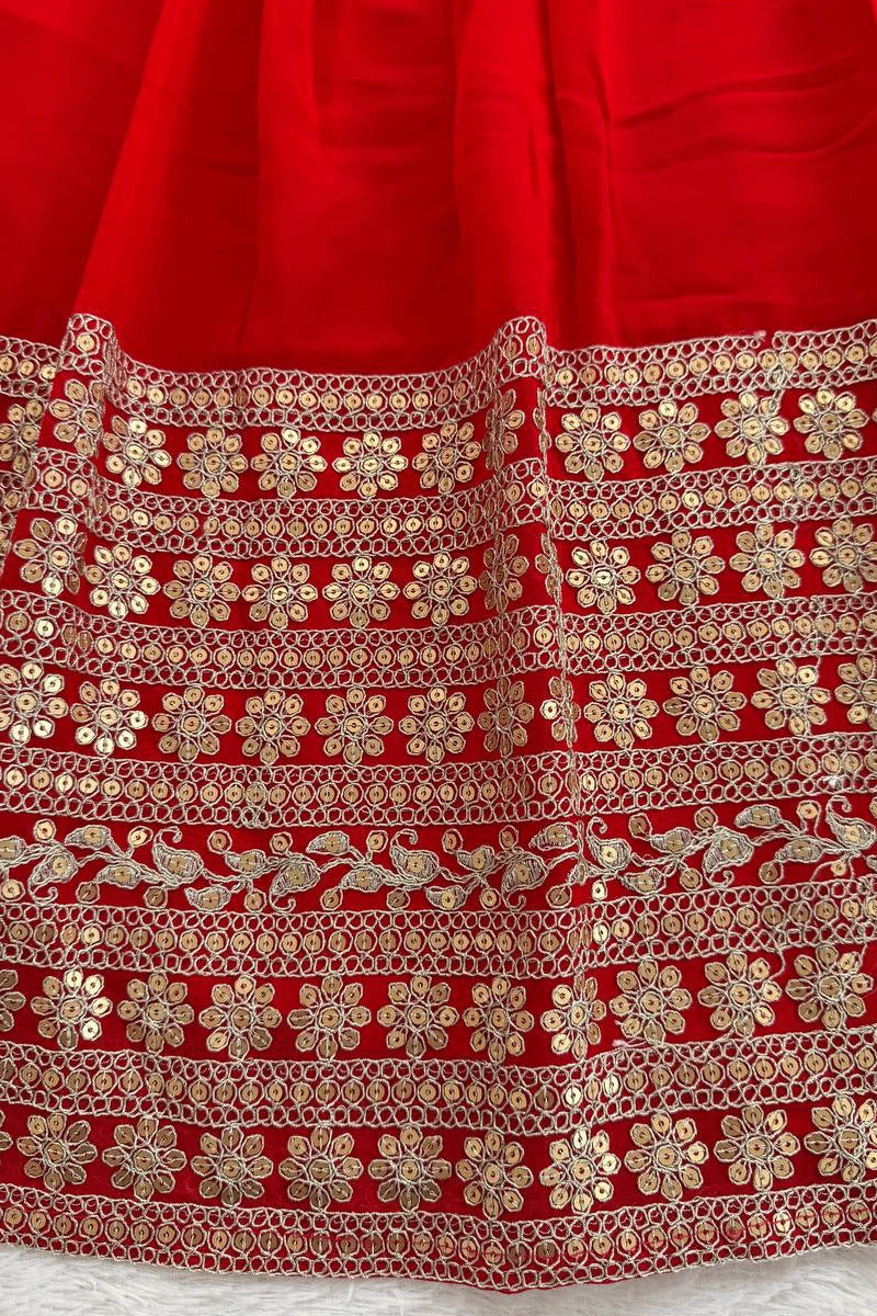 Stylish Red Anarkali