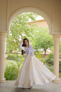 Stylish White Gown For Navratri Night