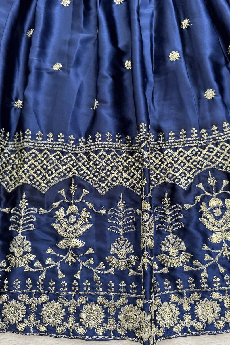 Stylish navy lehenga design