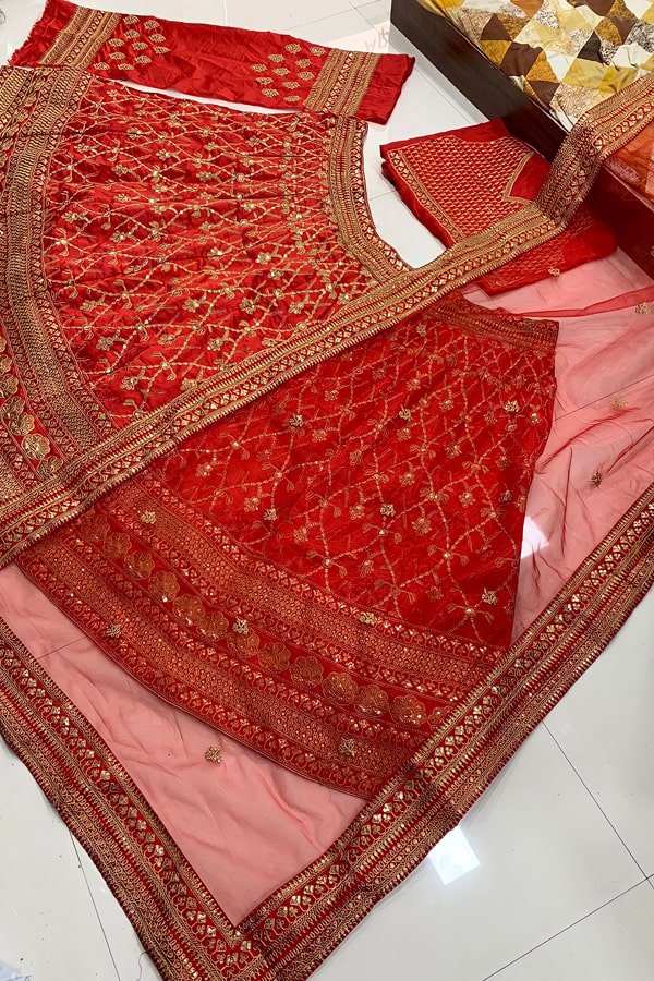 Taffeta Silk Lehenga And Blouse