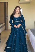 Teal Anarkali Suit