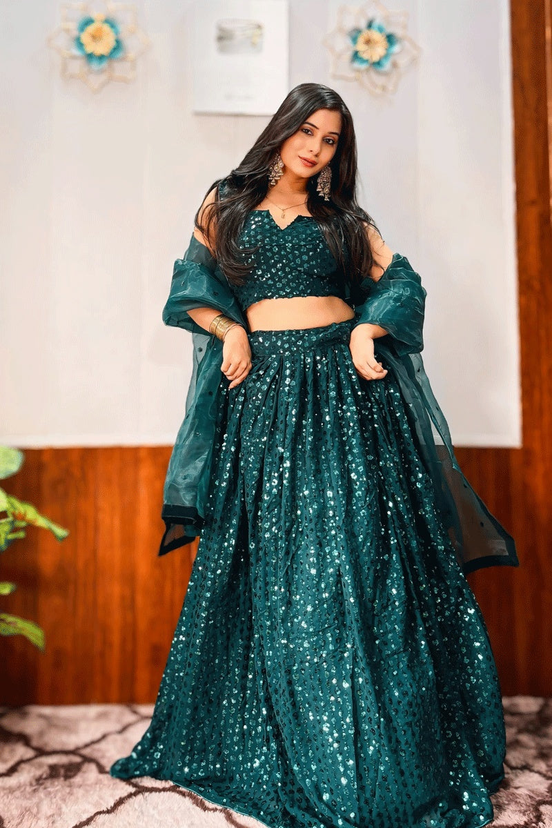 Teal Color Lehenga Choli