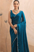 Teal Party Wear Saree