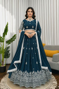 Teal Sequins Lehenga Choli for Sangeet
