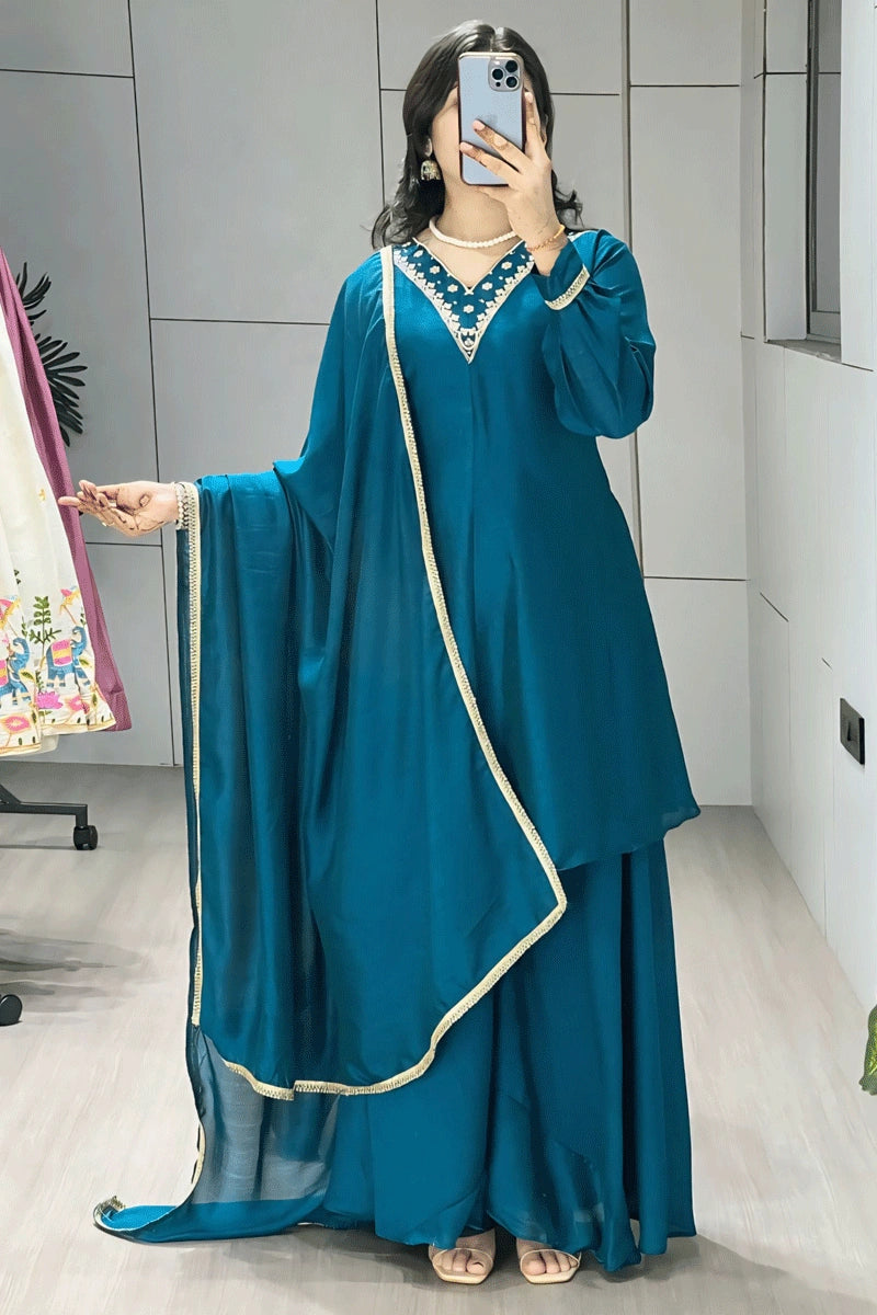 Teal sharara suit