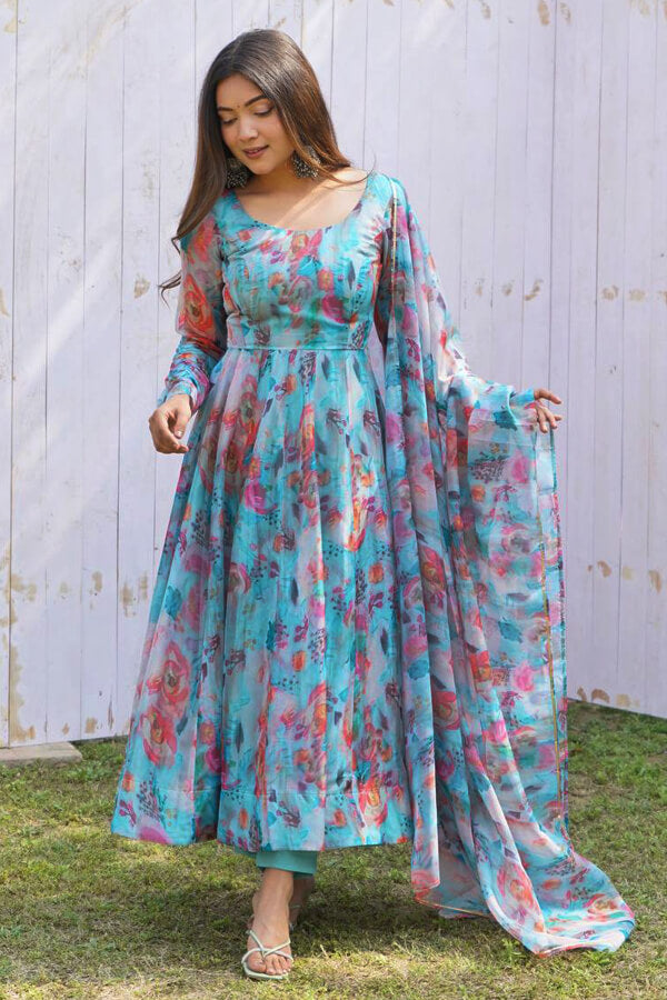 Party Wear Long Dress With Dupatta For Women - Anaya Designer Studio Party Wear Long Dress With Dupatta For Women - Anaya Designer Studio