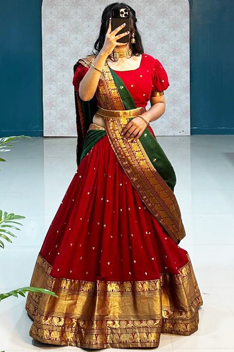 Traditional Half Saree For Wedding