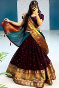 Traditional Half Saree With Dupatta