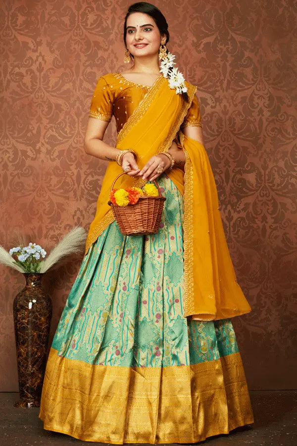 Traditional Pattu Half Saree Models