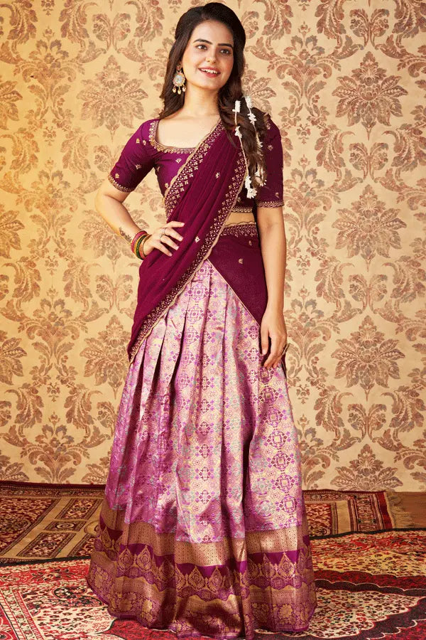 Traditional Pattu Half Saree Models
