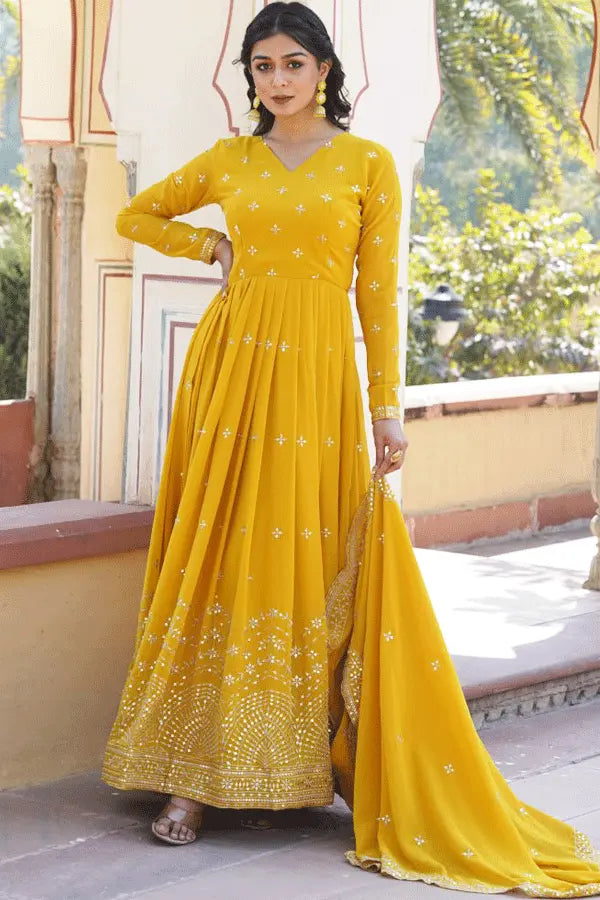 Traditional Raksha Bandhan Gown For Girls