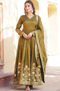 Traditional Zari And Embroidery Work Gown Online