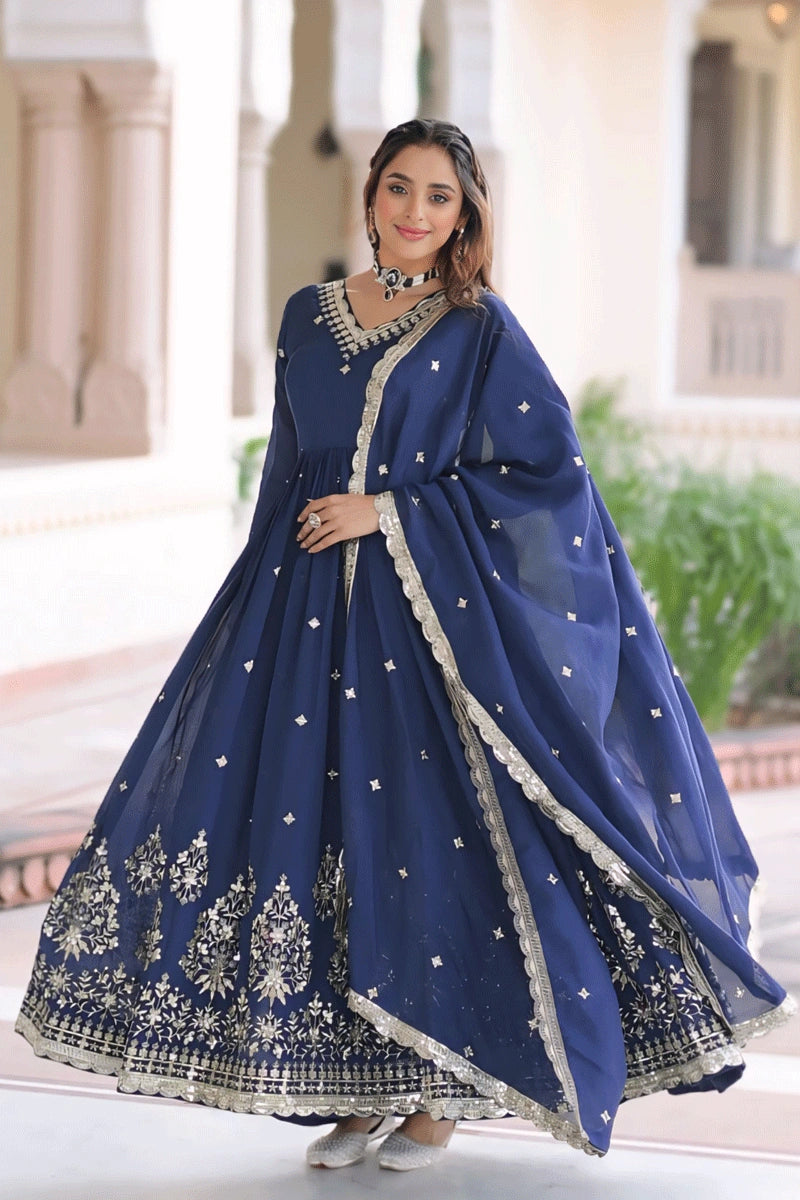 Blue Anarkali Gown